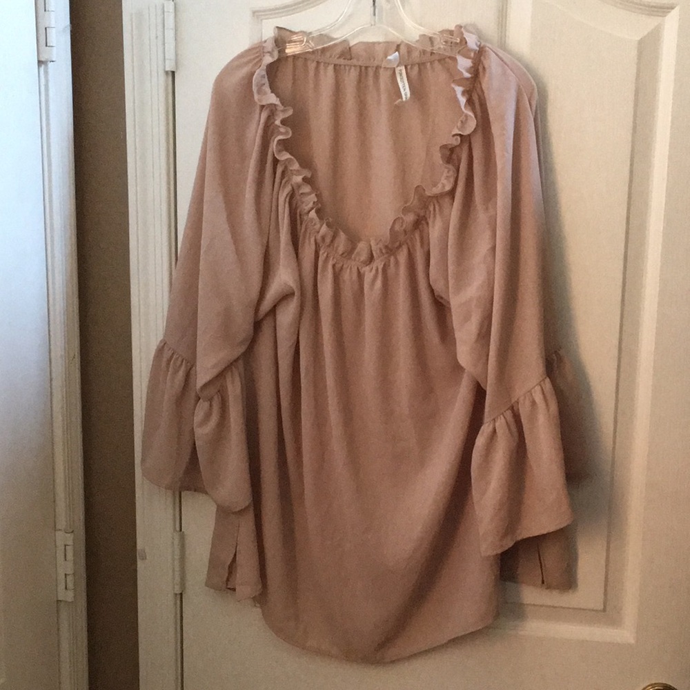 FINAL MARKDOWN Forgotten Grace Peasant-style Polyester/Spandex Blend Top xxl